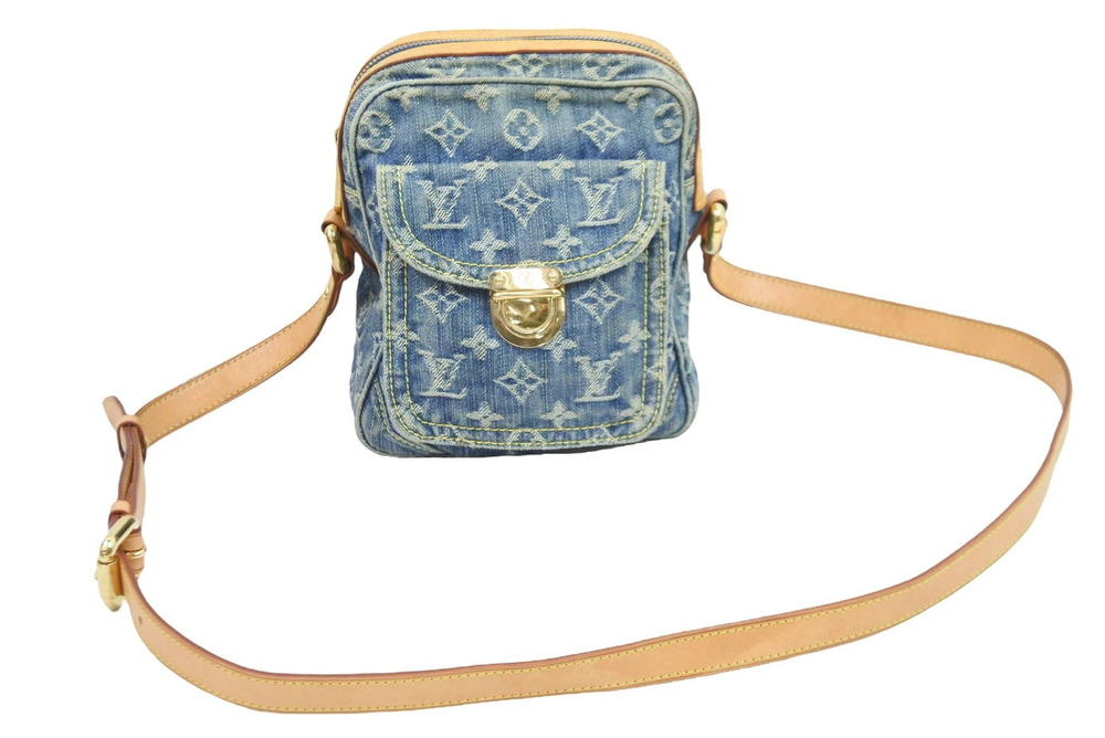 Louis Vuitton Shoulder Bag Camera Monogram Denim Blue